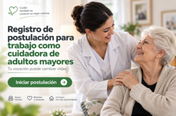 Registro de postulación para trabajo como cuidadora de adultos mayores