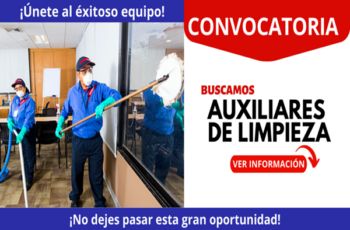 Nuevos Empleos: Buscamos personal de limpieza